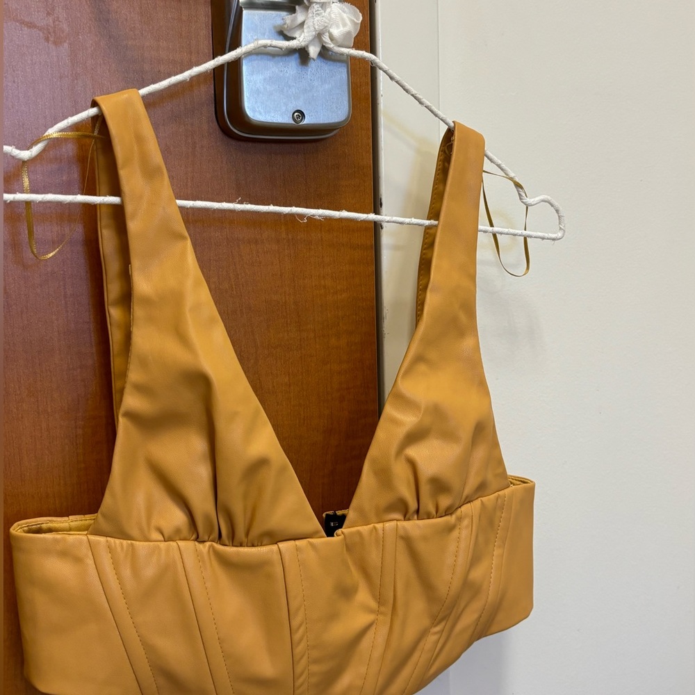 mustard yellow ZARA tank(leather)